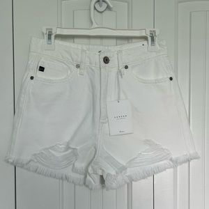 KanCan The Bailey 2.0 White Highrise Shorts- Size Small